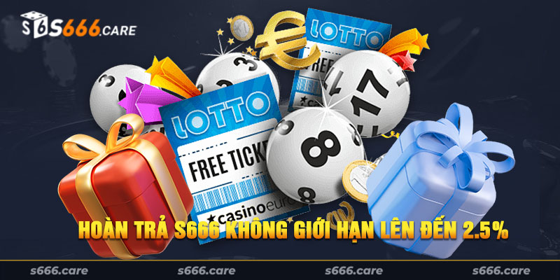 Hoàn trả S666 không giới hạn lên đến 2.5%